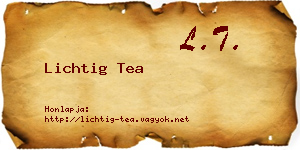 Lichtig Tea névjegykártya